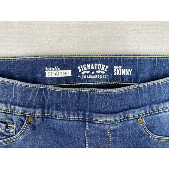 Levis Signature Jeans Womens 16S Shaping Pull On Super Skinny Stretch Blue Denim - Picture 5 of 11